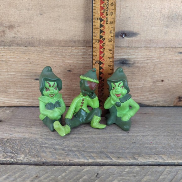 Vintage 1970 Green Elves Pixies Sprites Hobbyist Figures - Picture 9 of 11